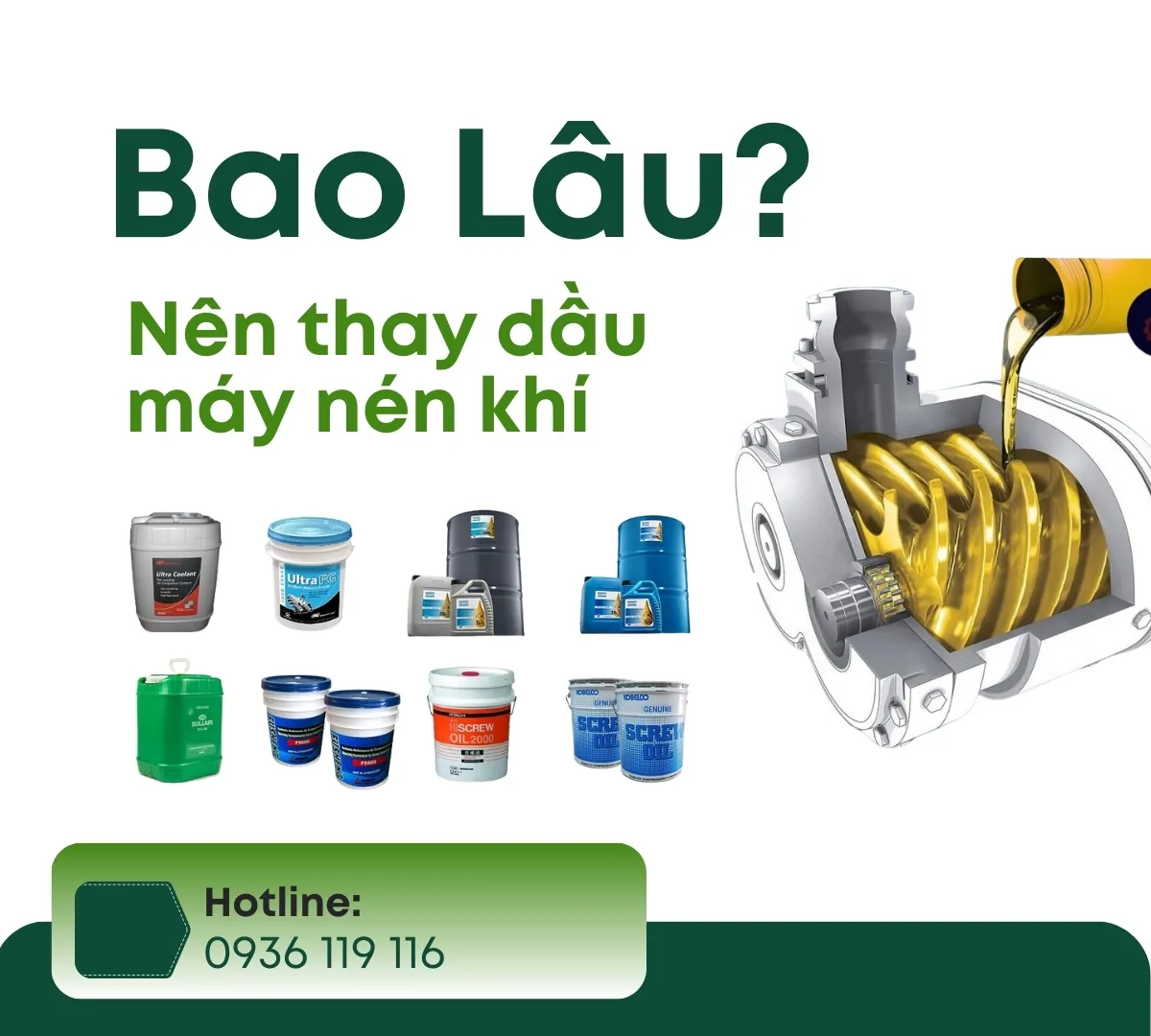 Bao Lâu Nên Thay Dầu Máy Nén Khí Để Tránh Hư Trục Vít?